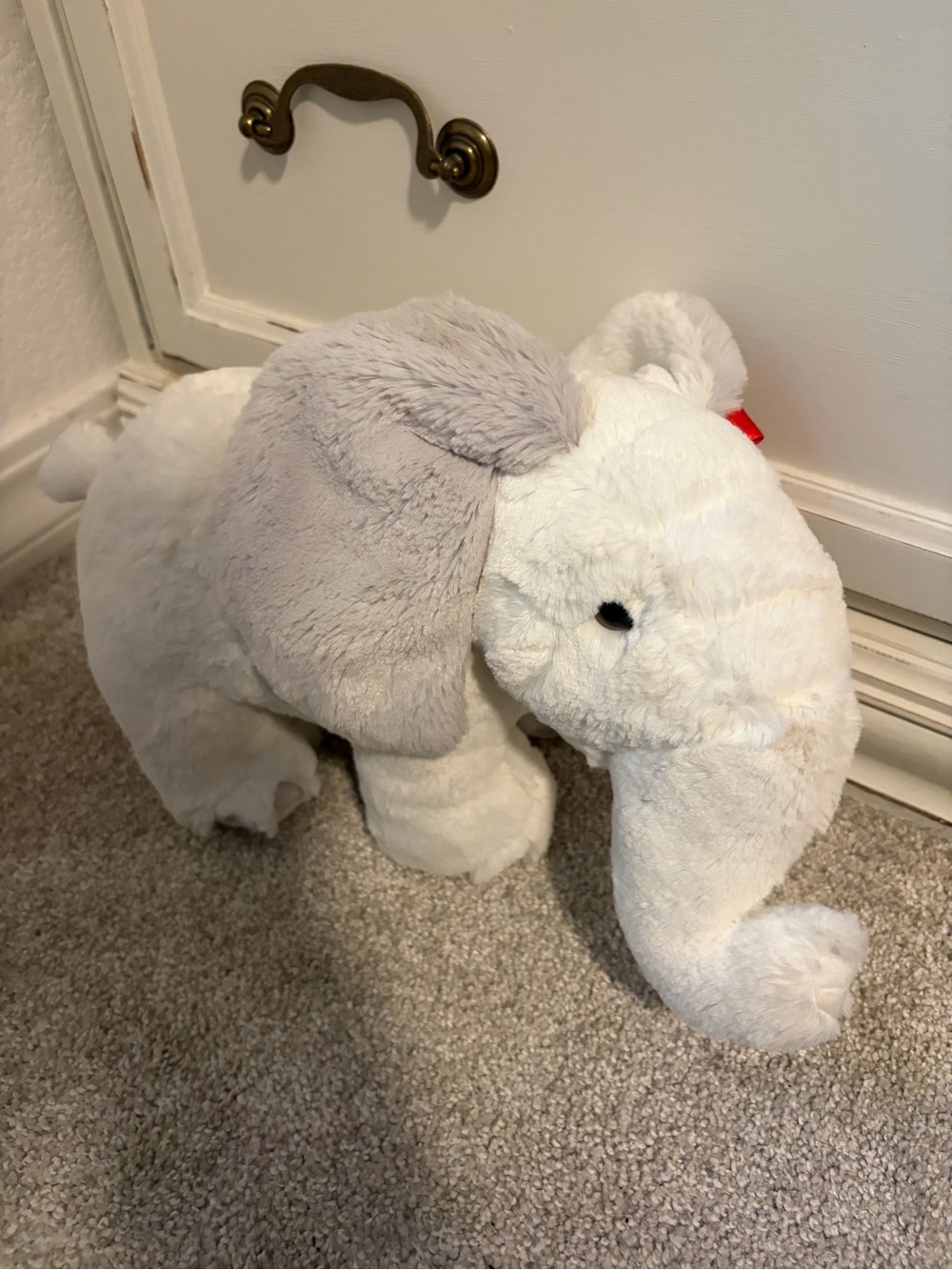 NWT Aurora World Ella The White Elephant 14" Plush Stuffed Animal Red Bow